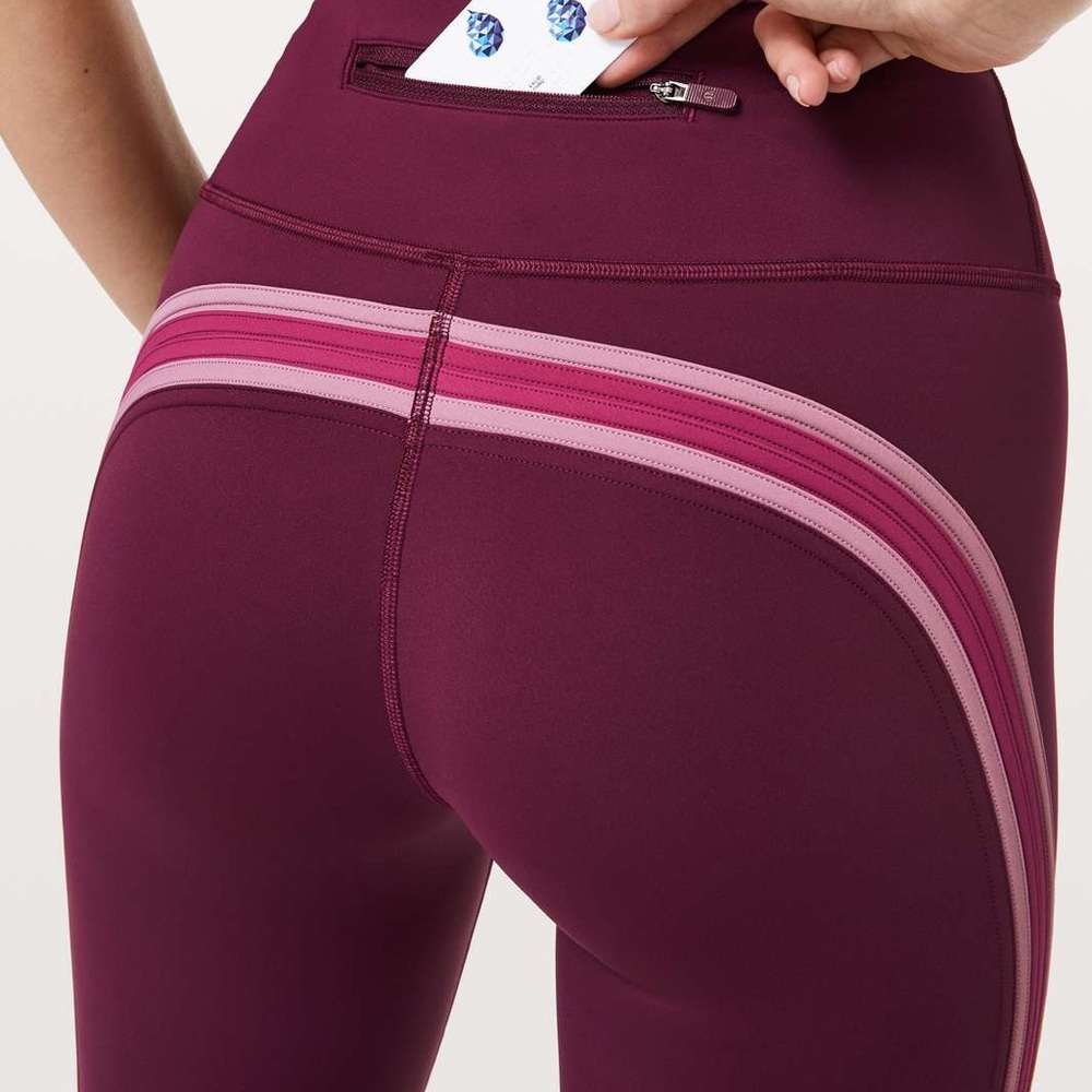 Lululemon Run Crew Tight *28" pink ruby